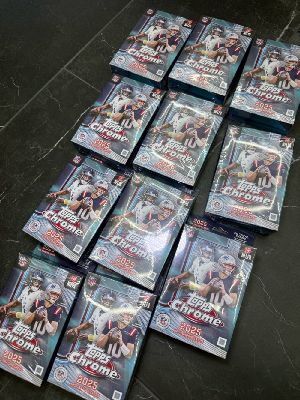 2025 Topps Chrome Football NFL Trading Cards Hanger Box Lot of 11 IN HAND